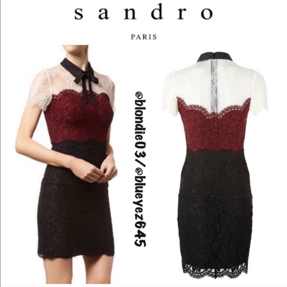 Sandro Rich tri tone lace dress 2 (US M)